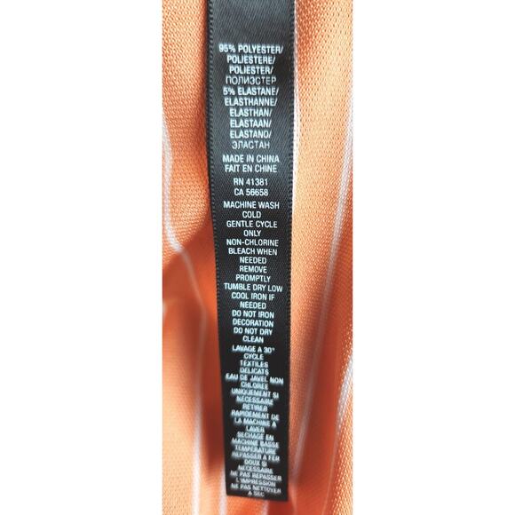 RLX Ralph Lauren Golf Polo Short Sleeve Orange White Striped Mens Size Large - Picture 6 of 6